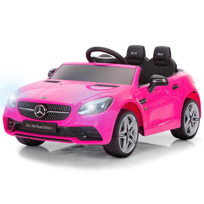 Aosom Mercedes SLC 300 Licensed Kids Electric Car with Remote Control 12V Battery Powered Kids Ride on Car Pink